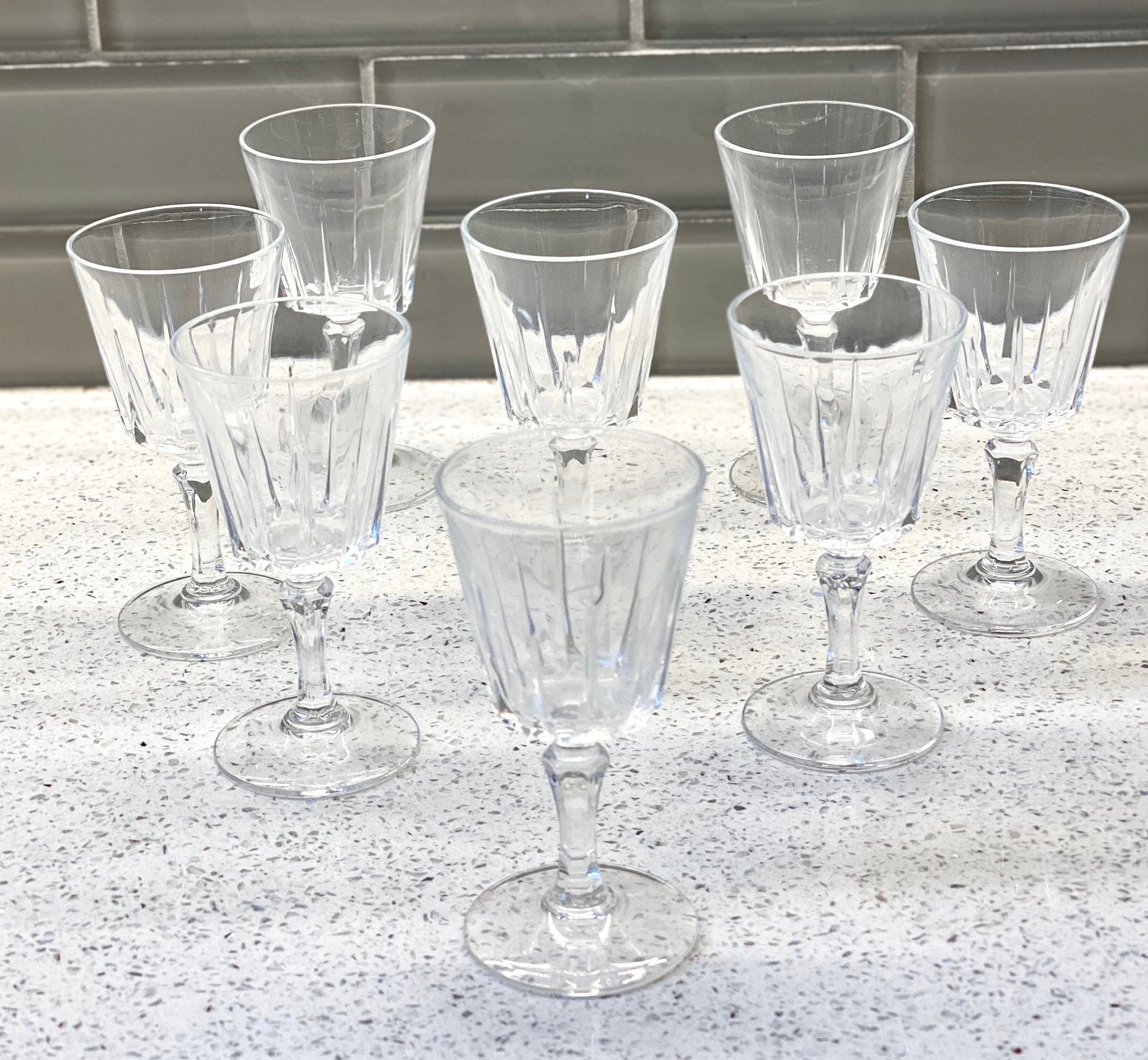 Vintage Crystal Sherry Glasses / Set of 8 Vintage Antique