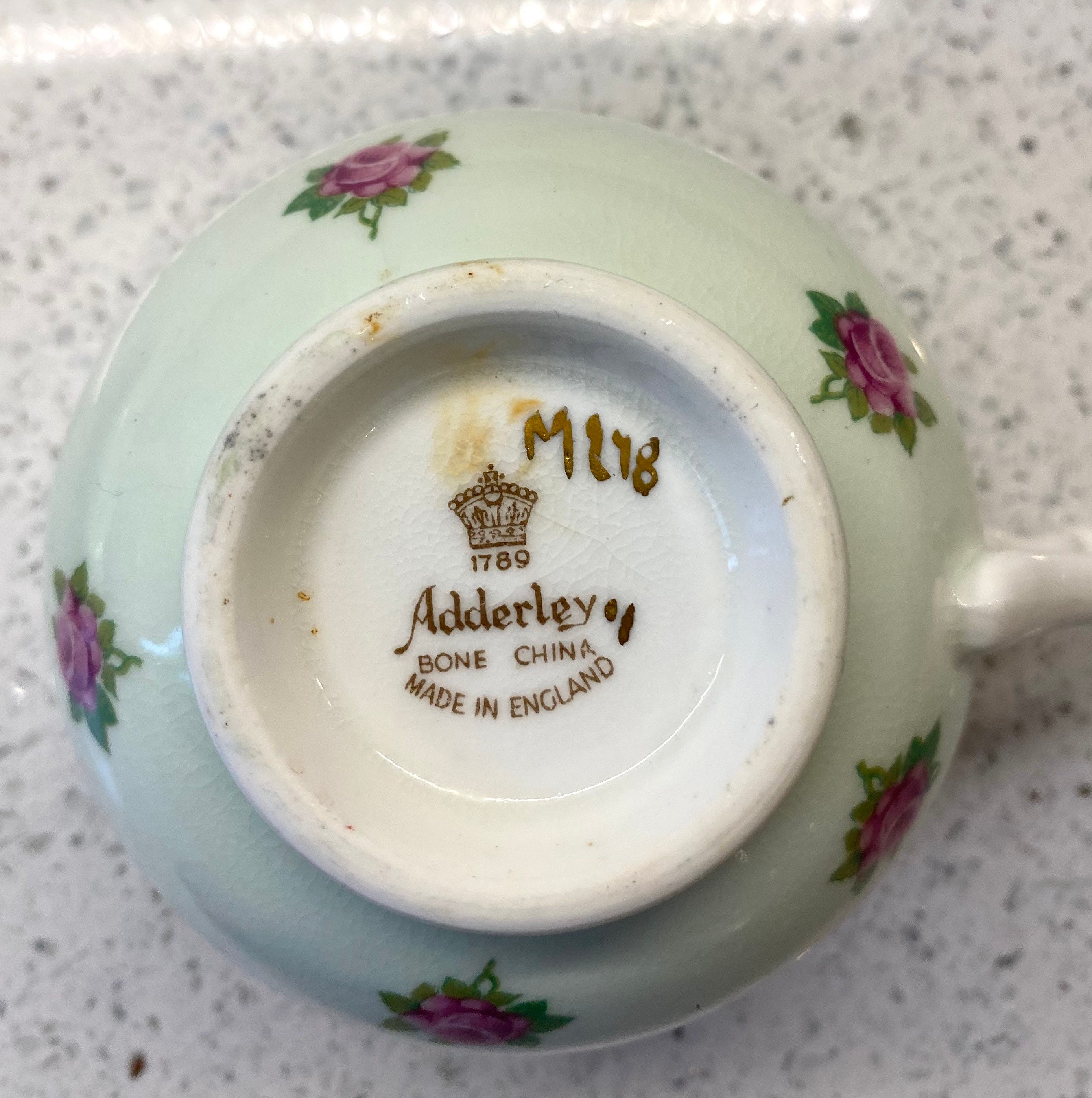 Vintage Adderley Bone China Teacup and Saucer / Vintage Mint Vintage Adderley Bone China Teacup and Saucer / Vintage Mint