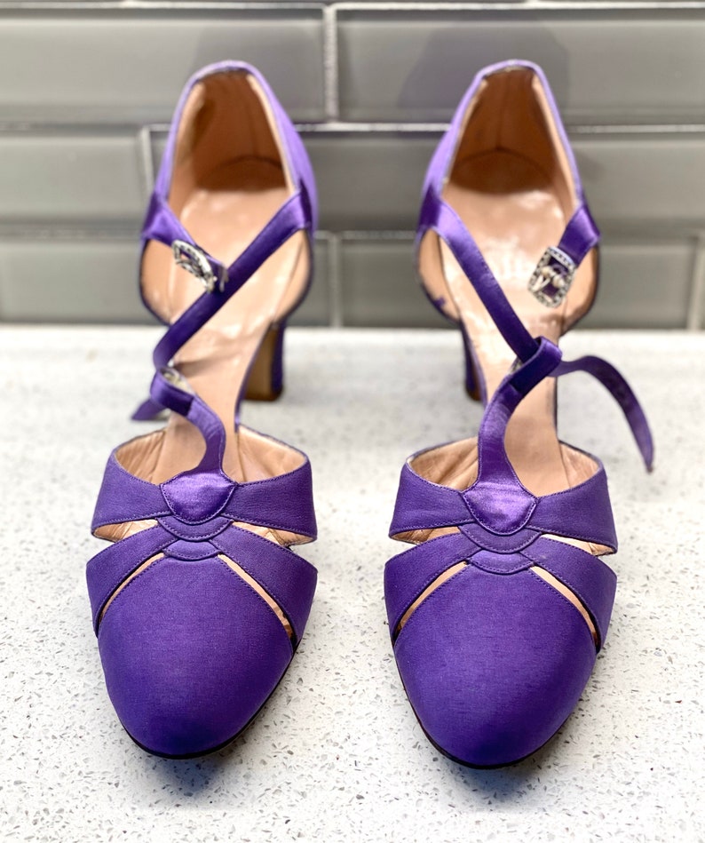 Vintage Women/'s Fyfe Detroit Shoes Size 9.5 Antique Vintage Purple High Heel Fyfe Detroit Women/'s Shoes Size 9.5