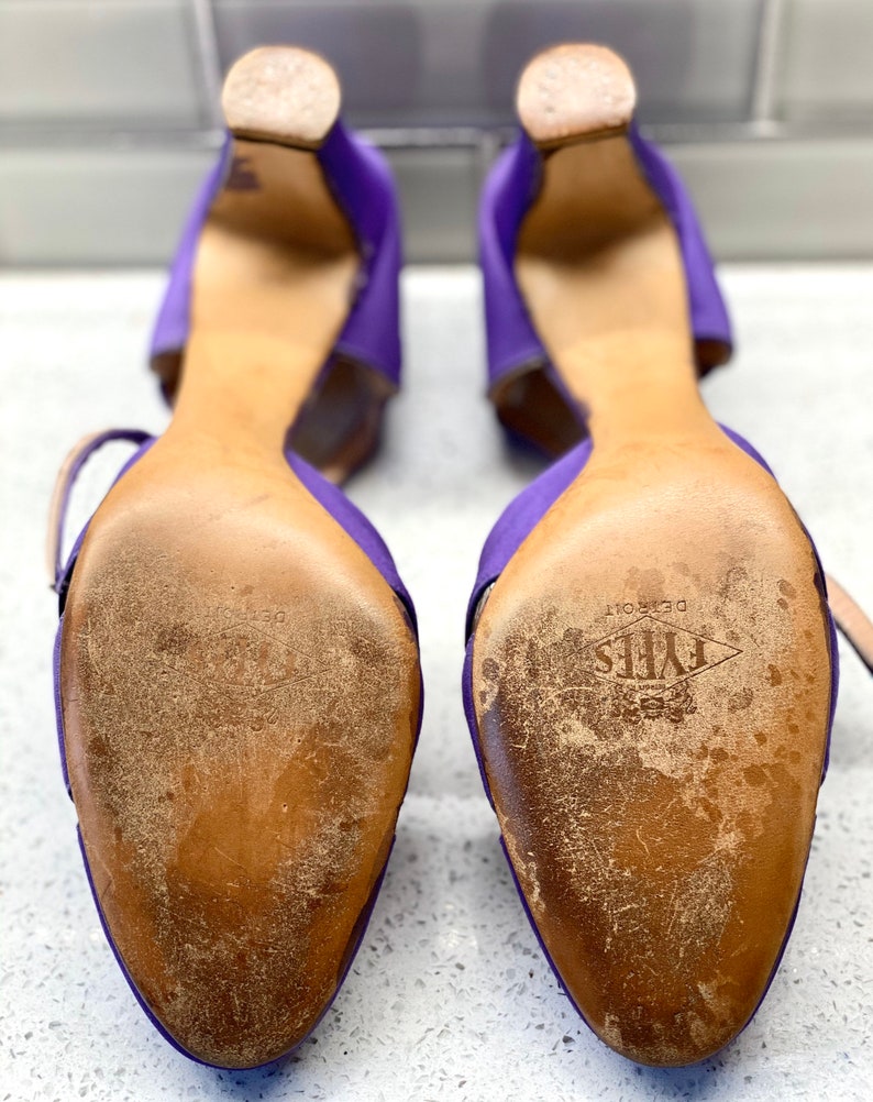Vintage Women/'s Fyfe Detroit Shoes Size 9.5 Antique Vintage Purple High Heel Fyfe Detroit Women/'s Shoes Size 9.5