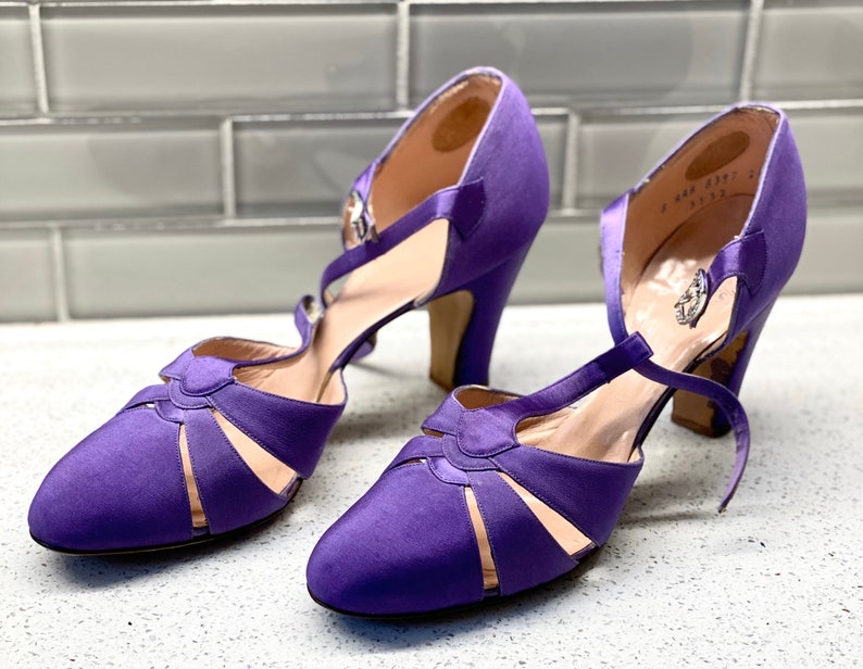 Vintage Women/'s Fyfe Detroit Shoes Size 9.5 Antique Vintage Purple High Heel Fyfe Detroit Women/'s Shoes Size 9.5