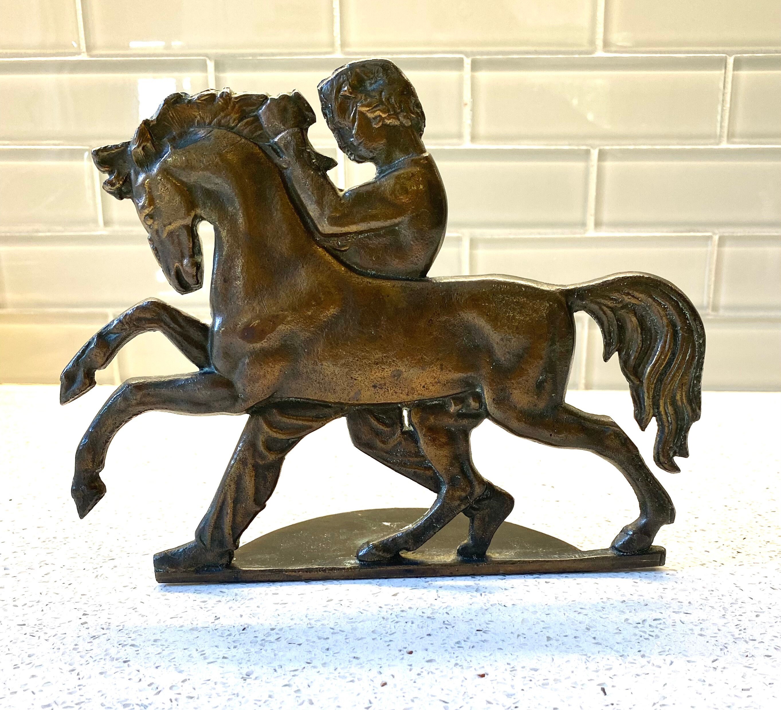 Vintage Cast Iron Horse Door Stop / Vintage Cast Iron Horse / Horse