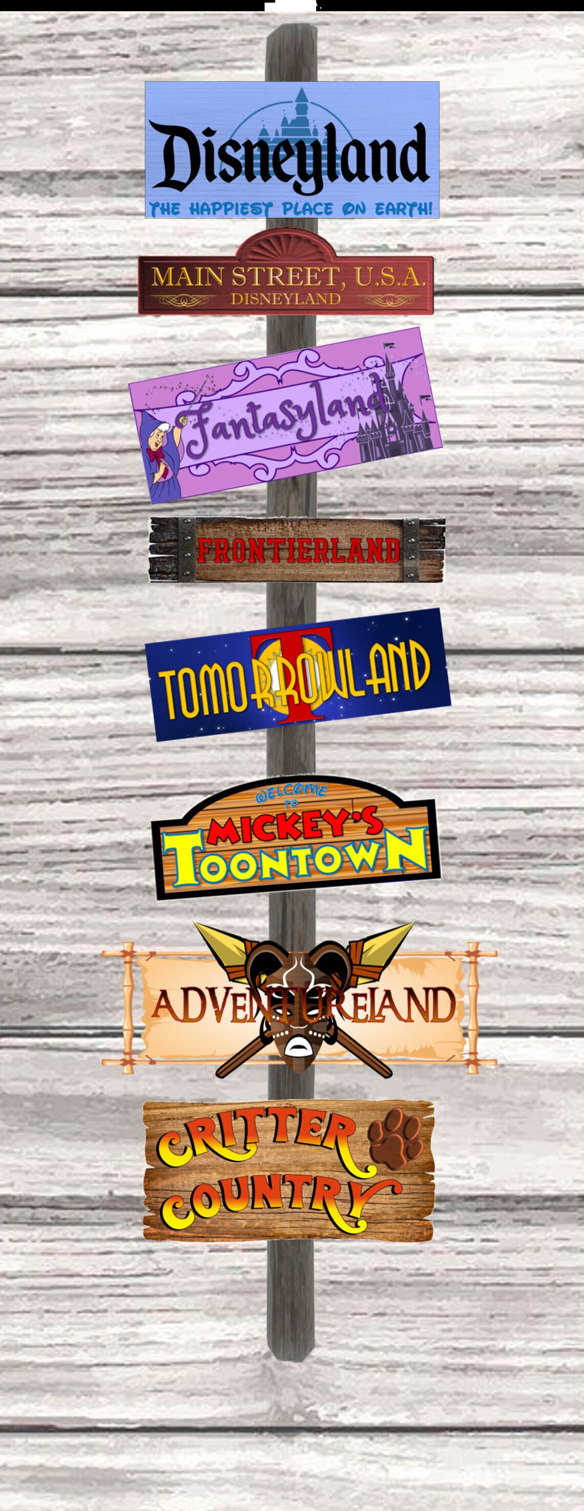 Disneyland Attraction Signs Main Street USA Etsy
