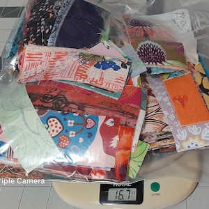 Pound of Various Designers Fabric Scraps Pack for Crumb / Scrappy Quilting less than 4in
