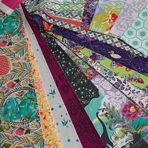 Tula Pink Fabric Strips Pack 100% Cotton fabric lot - More than 2 yards