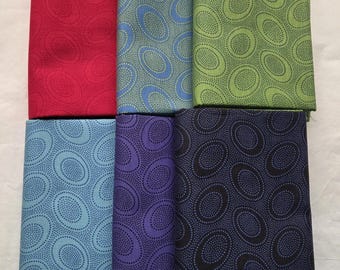 6 Fat Quarters - Aboriginal Dots, Kaffe Fassett Collective - Tela de acolchado 100 % algodón, 18 x 22 pulgadas