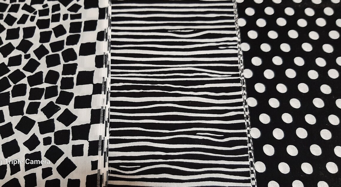 42 10 Square Black & White Fabric Pack Various - Etsy