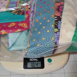Pound of Tula Pink Fabric Strips Pack for Crumb / Scrappy Quilting less than 4in