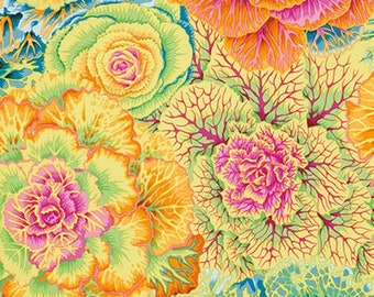 Brassica Yellow Kaffe Fassett Collective  36 x 44  100% Cotton Quilt Fabric By the Yard