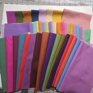 1 Lb. Solid Fabric Scraps Pack 100% Cotton fabric lot - 40 Different Colors