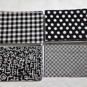 Rectángulos de algodón en blanco y negro de 4 x 6 pulgadas, 70-80 piezas