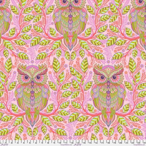 FQ Hootie Patootie, Honey - Tula Pink, Full Moon Forest II, Quilt Fabric 100% Cotton Fat Quarter