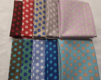Paquete de 10 retazos de tela de algodón para patchwork de 18 x 22 pulgadas de Kaffe Fassett SPOT FQ Bundle - 10 retazos de tela de algodón de 18 x 22 pulgadas.