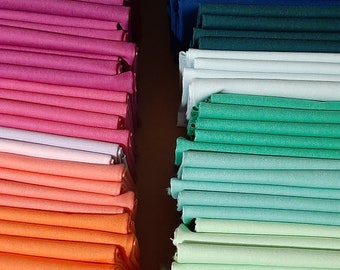 20 FQ Assorted Colors Fat Quarters Solids Quilt Fabric 100% Cotton