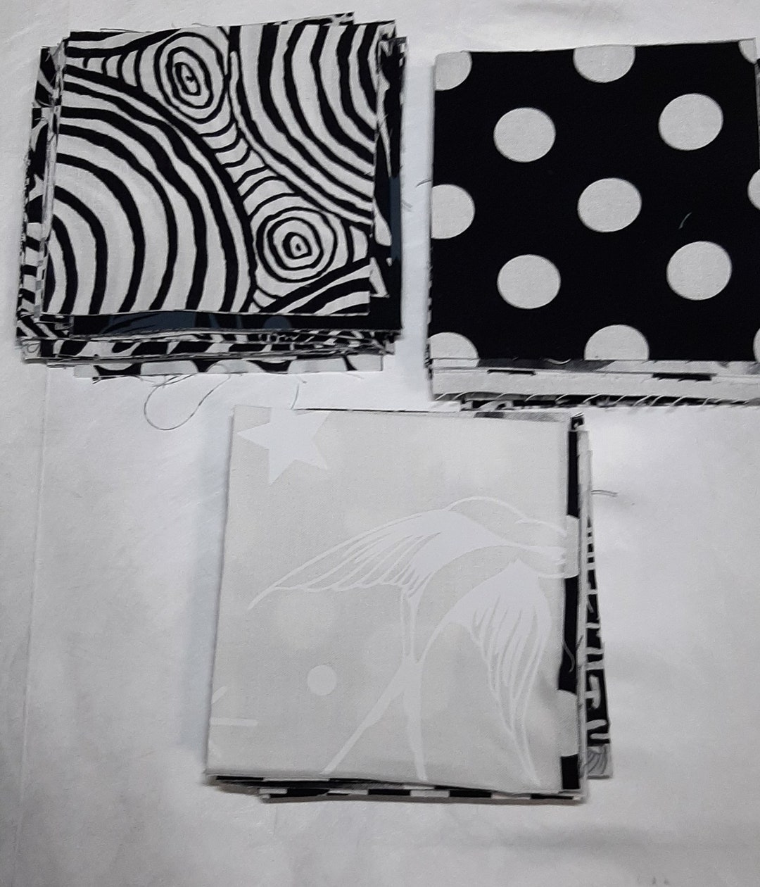 Black & White 4x4 Inch Squares 100% Cotton 70-80 Pieces - Etsy