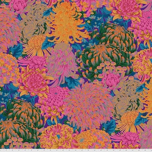 Hokusais Mums, Hot - Kaffe Fassett Collective 100% Cotton Quilting Fabric By the Yard