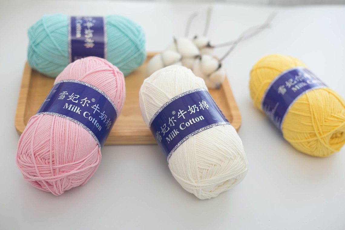 5ply Milk Cotton Yarn for Crochet Etsy