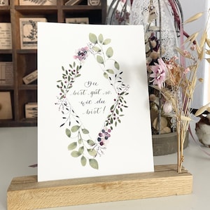 A6 Karte „Du tust gut“ – florale Watercolor-Karte mit Spruch, Ermutigung & Lettering