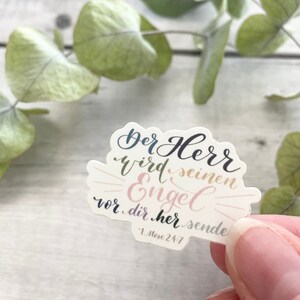 Sticker „Der Herr sendet seinen Engel“, Bibelvers, Schutz, Mutmacher, christlicher Aufkleber