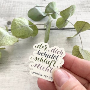 Sticker Psalm 121 – „Der dich behütet“, Bibelvers, christlicher Aufkleber, Ermutigung, Schutz & Vertrauen, Glaube