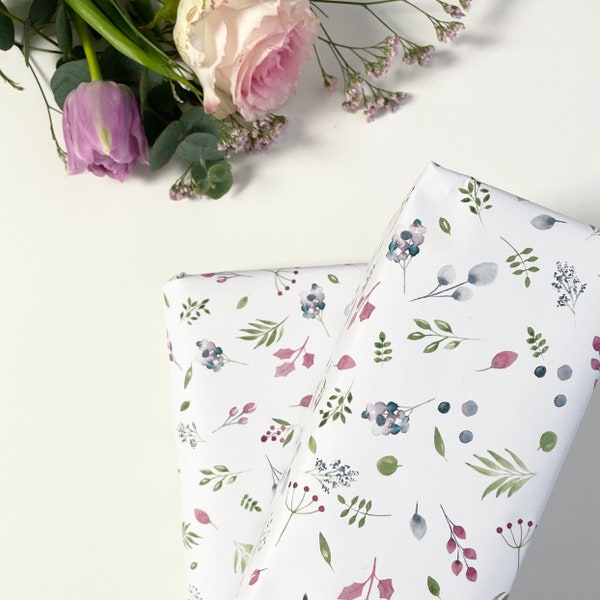 Geschenkpapier mit Streublümchen Watercolor Floral