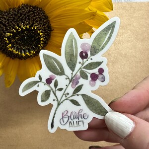Adesivo XL "Bloom!" – Adesivo acquerello botanico, motivazione, diario, amore per le piante