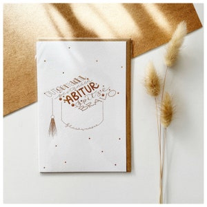Abiturkarte mit Umschlag | Glückwunschkarte zum Abi | edle Klappkarte mit Metallic-Effekt | Karte Schulabschluss Graduation Mutmacher