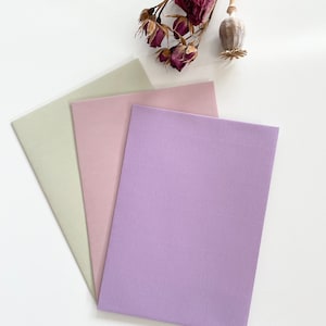 Briefumschläge A6 Floral Set (3 Stk), Pastell Umschläge C6, Rosa Flieder Grün, Papeterie, DIY Karten, Frühling, Hochzeit
