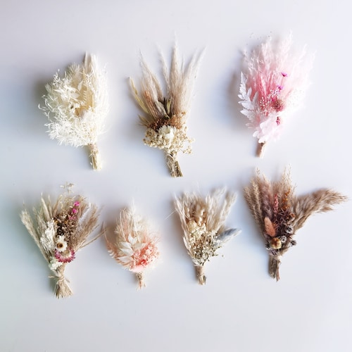Mini Dried Flower Bouquet Pink All Natural Bohemian Dried Etsy