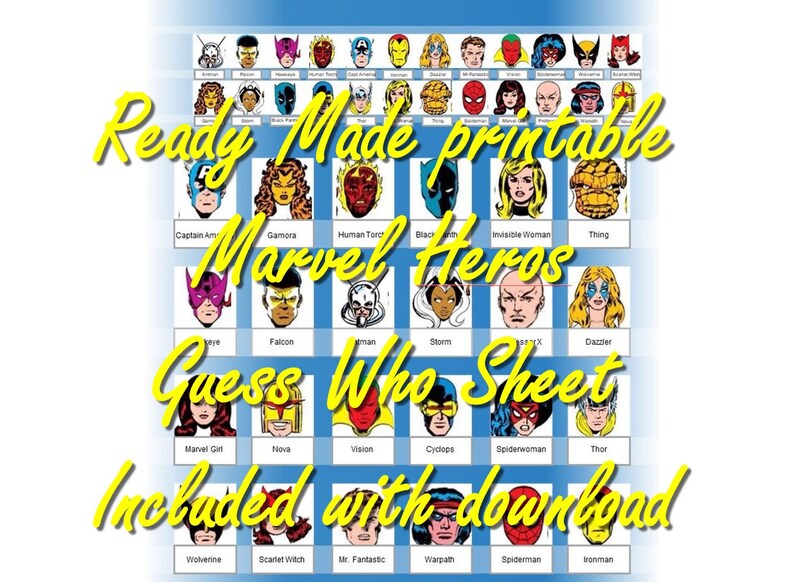 Guess Who Character Sheet Template | Etsy