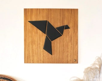 Wooden Origami Bird wall decoration - Flight