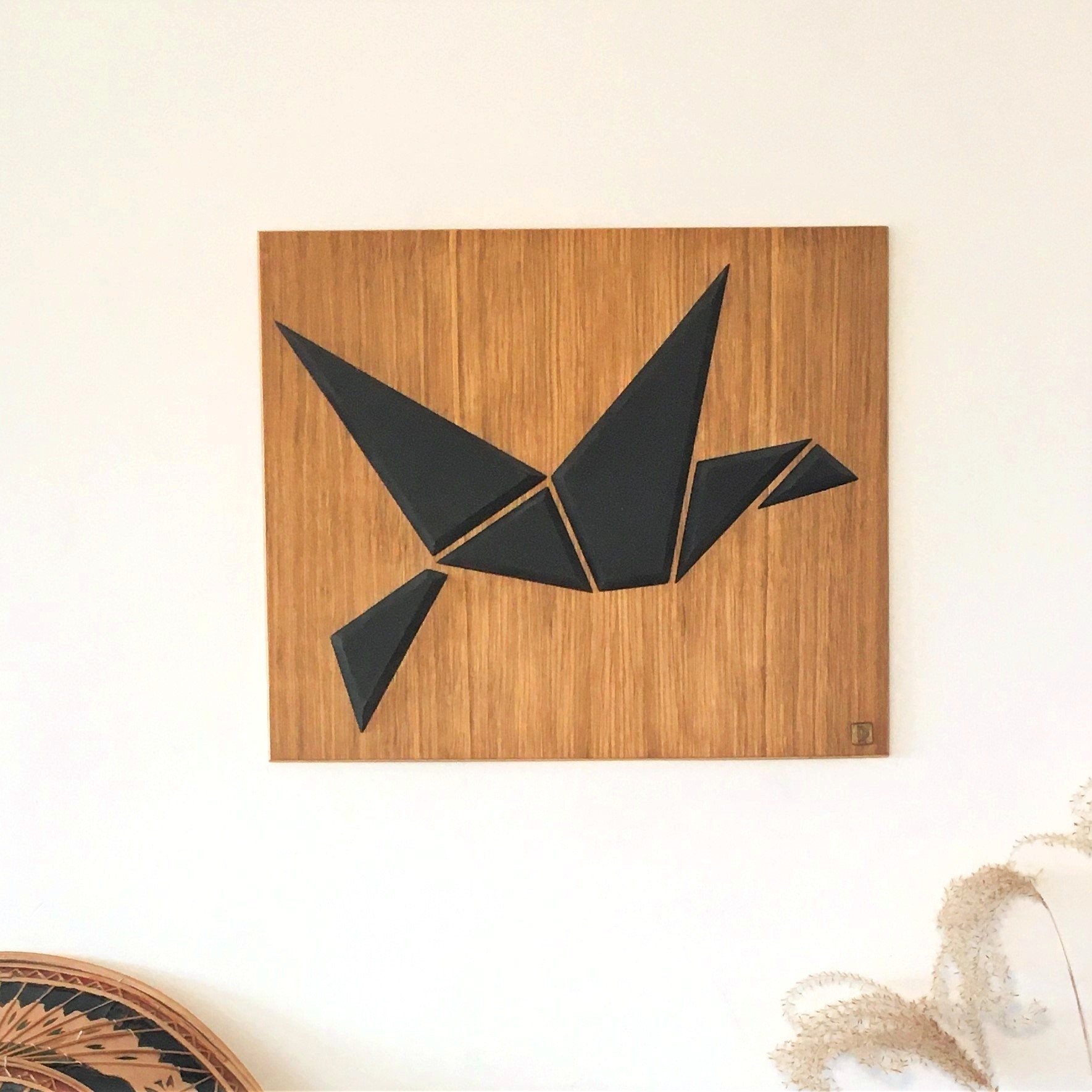 Décoration Murale Oiseau Origami en Bois - Vol