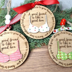 Ornement de soutien-gorge amusant : cadeau pour des amis, père Noël secret