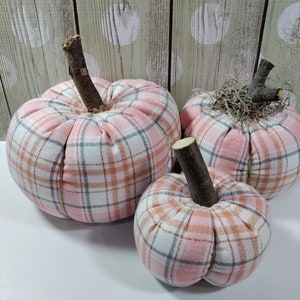 Handmade Plaid Fabric Pumpkins: Fall Farmhouse Decor