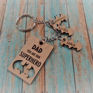 Super Hero Dad Gift, Super Hero Keychain, Dad Gift, Father&#39;s Day Gift keychain