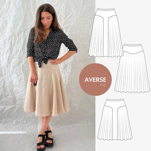 Midi circle skirt pattern - PDF sewing pattern - Averse