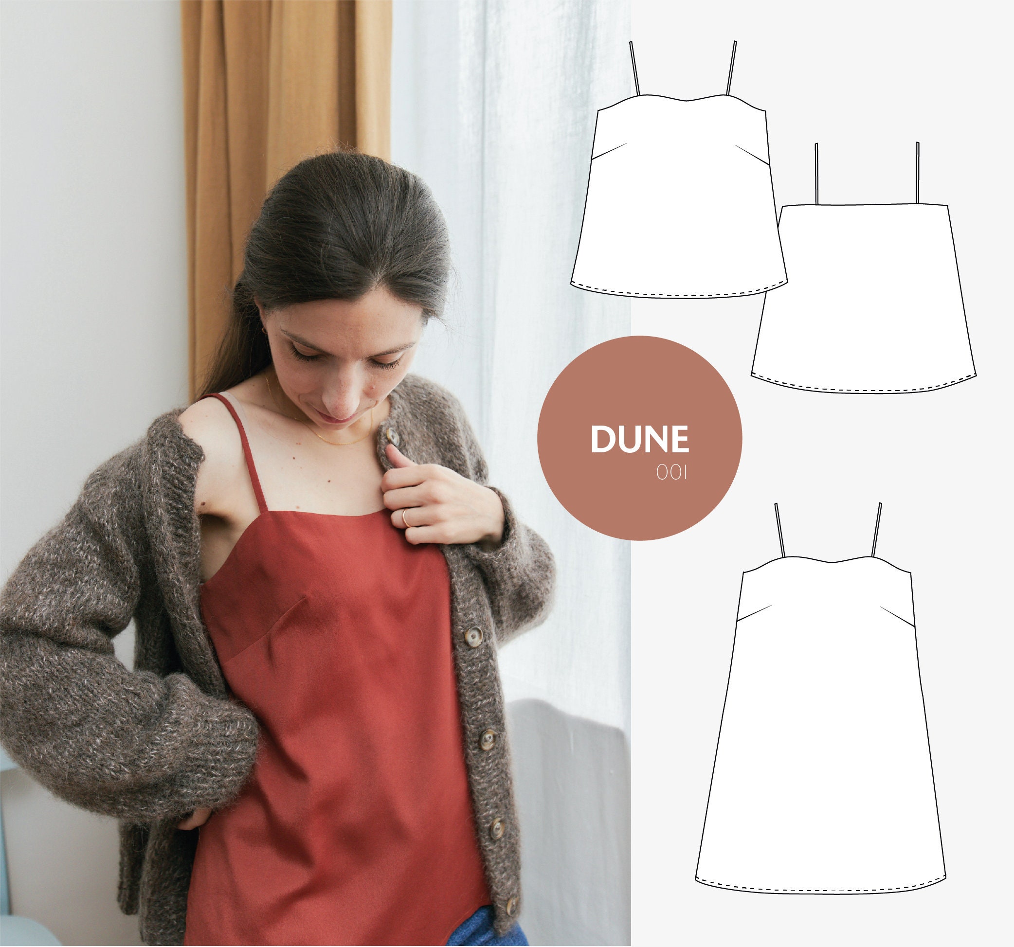 Camisole & slip dress pattern - DUNE