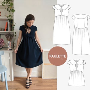 Peter pan collar dress and blouse - PDF sewing pattern - Paulette