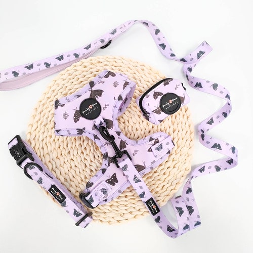 Celestial Butterfly Dog Harness Lilac Dog Harness Adjustable Etsy