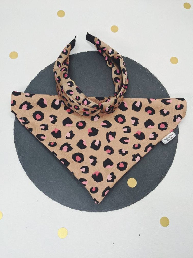 Matching Dog Owner Dog Mom Luxe Leopard Nude Dog Bandana Pink Bandana Matching Dog Owner Leopard Print Dog Mum Dog Bandana Dog Gift