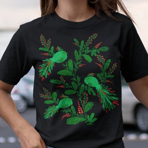 Magic Birds Tee - Cute Floral Vintage Ukrainian Vyshyvanka Style Unisex Cotton Shirt