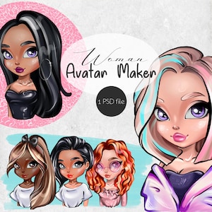 Avatar Maker, Chibi Cartoon Character Builder, Girl Portrait Creator, Cartoon Yourself