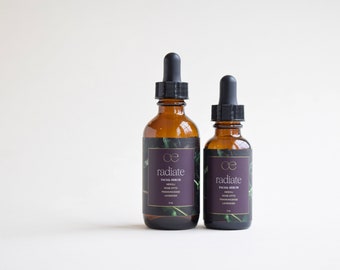 RADIATE Facial Oil | Nourishing Facial Oil | Argan Oil Facial Serum | Plant-Based Face Oil |Aromatherapy Luxury Skincare | Eco Lux Skincare