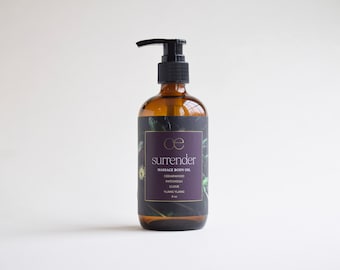 SURRENDER Body Oil | Ylang Ylang Massage Oil | Patchouli Clove Body Oil | Luxury Massage Oil | Woodsy Massage Oil | Unisex Aromatherapy Oil