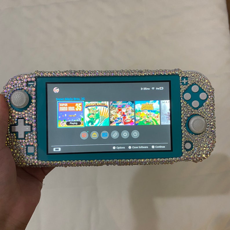 Kawaii rhinestone Nintendo switch lite case with glass screen | Etsy
