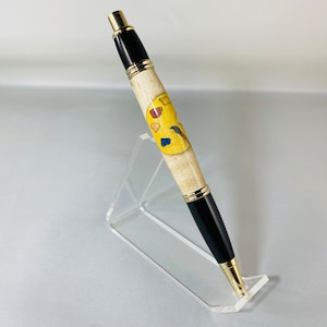 Painter Enthusiast Click Pen with Paint Pallet Wood Inlay