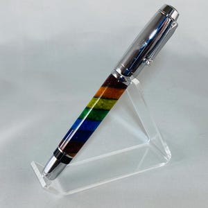 Arete Rollerball Pen in Chrome and Mulicolors (PRIDE)