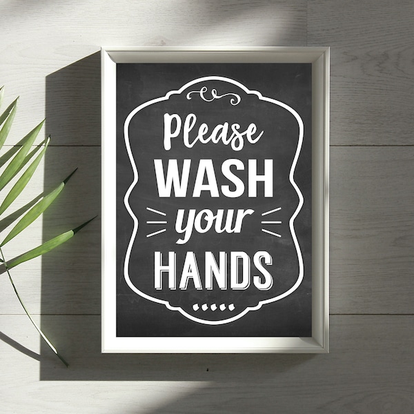 Wash Your Hands Sign, Guest Room Sign, Kids bathroom sign, Wash your hands Poster, Restaurant Sign, PRINTABLE sign, INSTANT DOWNLOAD