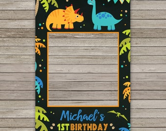INSTANT DOWNLOAD Printable Dinosaur 8x10 Photo Booth Sign and Props Package  Birthday Party Game  Dino Collection  Item #3207
