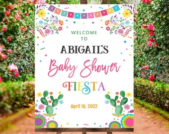 Fiesta Welcome Sign, EDITABLE Fiesta Baby Shower, Mexican baby shower welcome sign, Printable Welcome Sign, Baby shower welcome sign FS1
